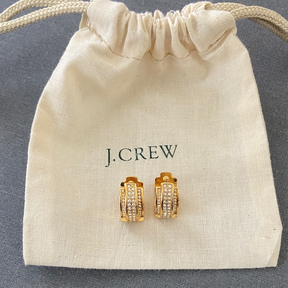 J. Crew Gold and Silver Crystal Earrings